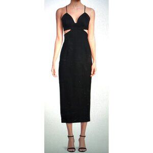 Bardot Women 8 Black Cutout Side Slit  Mob Wife Cocktail Evening Party Dress